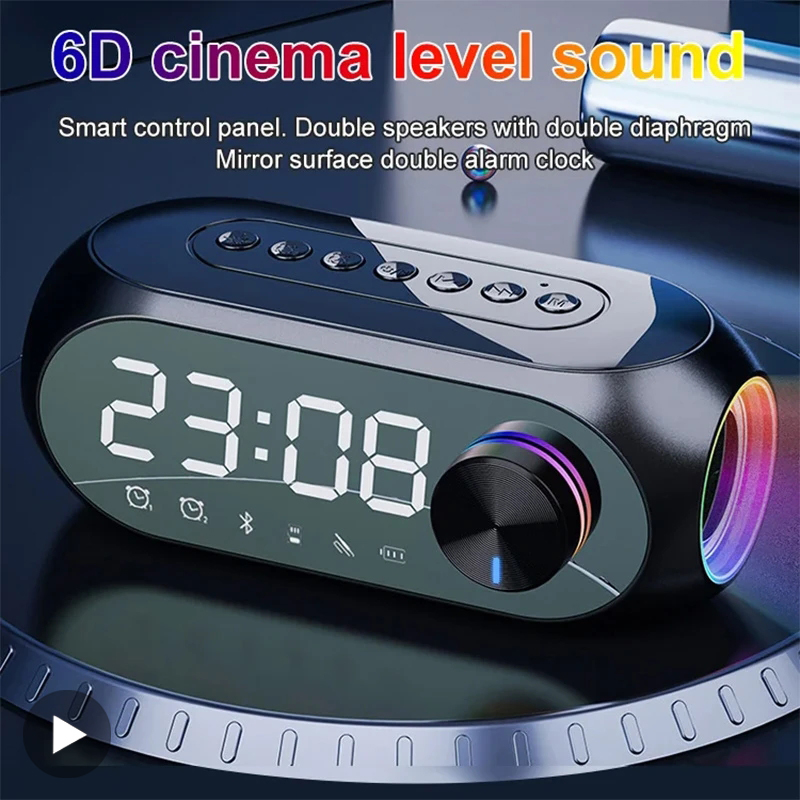 Home Cinema Chairs - 目覚まし時計ラジオ FM Bluetooth スピーカーポータブルサブウーファー Caixa De